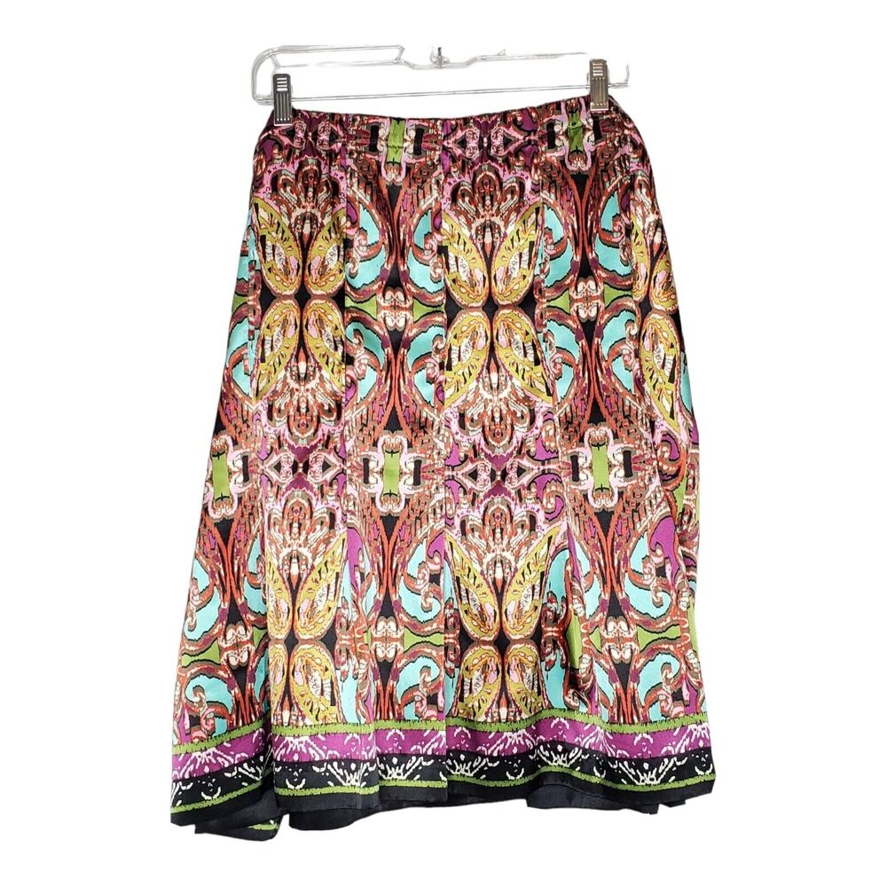Lane Bryant Silky Pleated Multi Colored Skirt Plus Size 22 Machine Washable